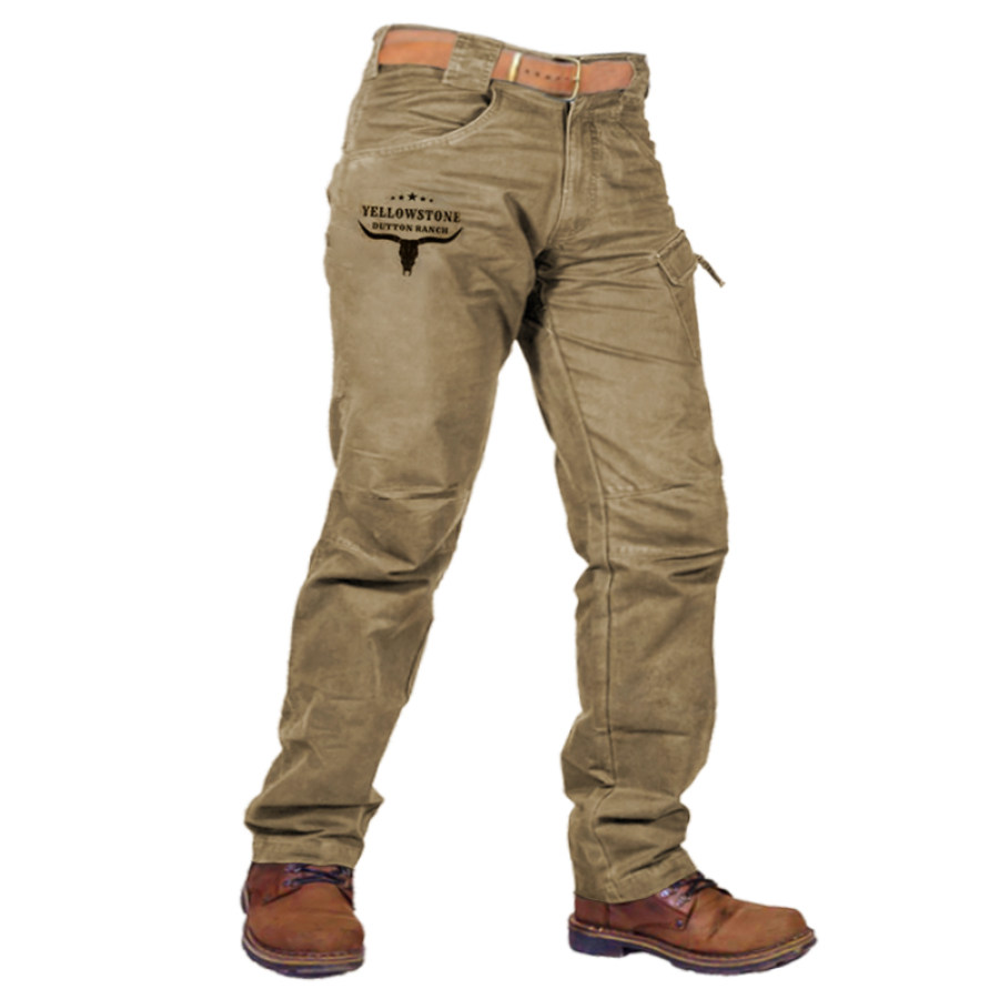 

Мужские винтажные брюки-карго Йеллоустоун повседневные тактические брюки для улицы