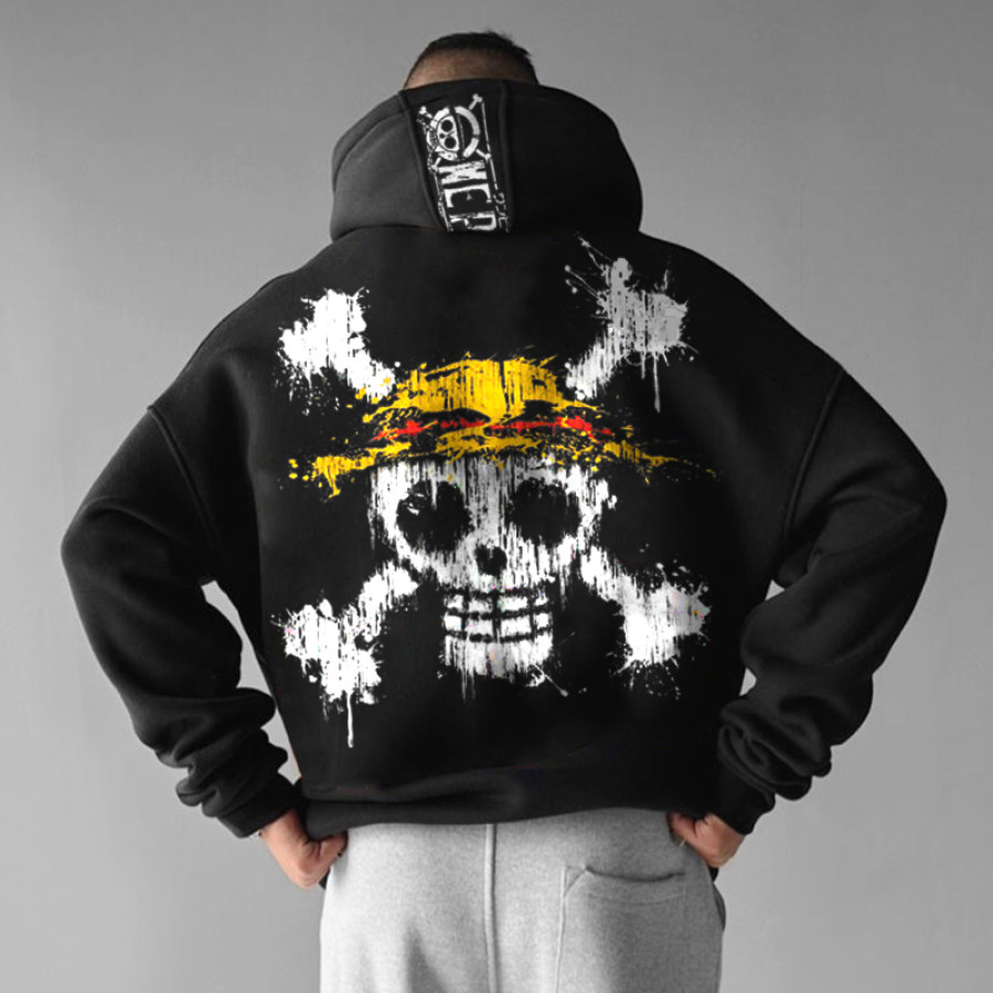 

Kapuzenpullover Mit Street-Anime-Schädel-Print