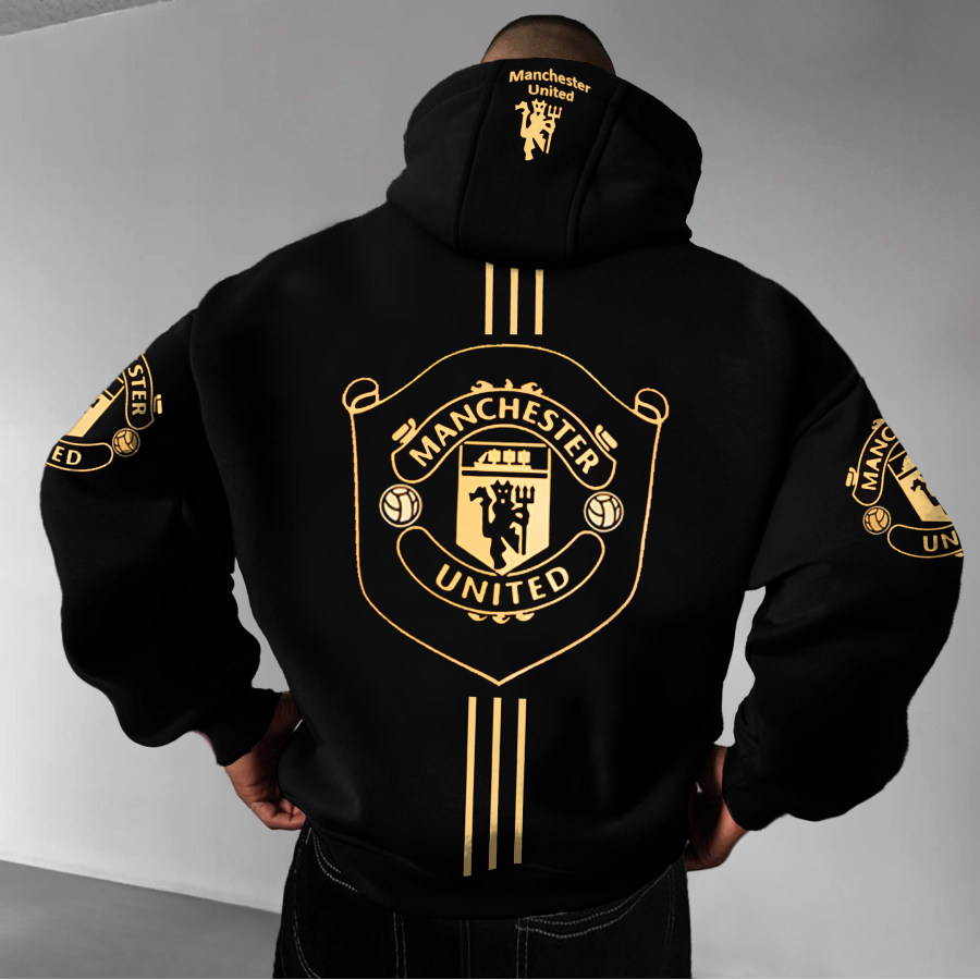 

Sudadera Con Capucha Unisex Con Estampado De Fútbol Del Manchester United