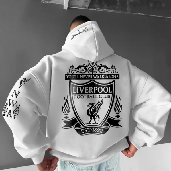 Oversized Liverpool FC Graphic Hoodie - Ootdyouth.com 