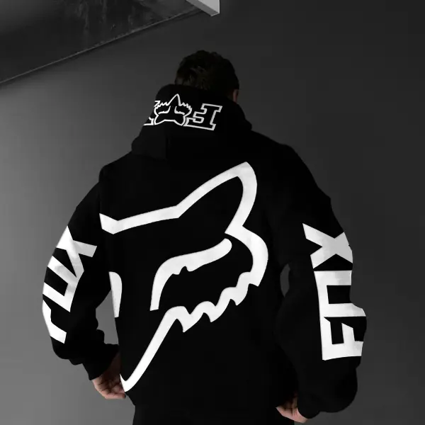 Oversize Racing Print Hoodie - Cotosen.com