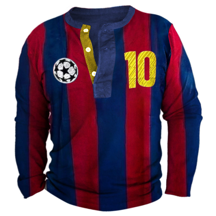 

Мужская футболка «Футбол № 10» с принтом «Генри» на каждый день повседневный пуловер с длинными рукавами