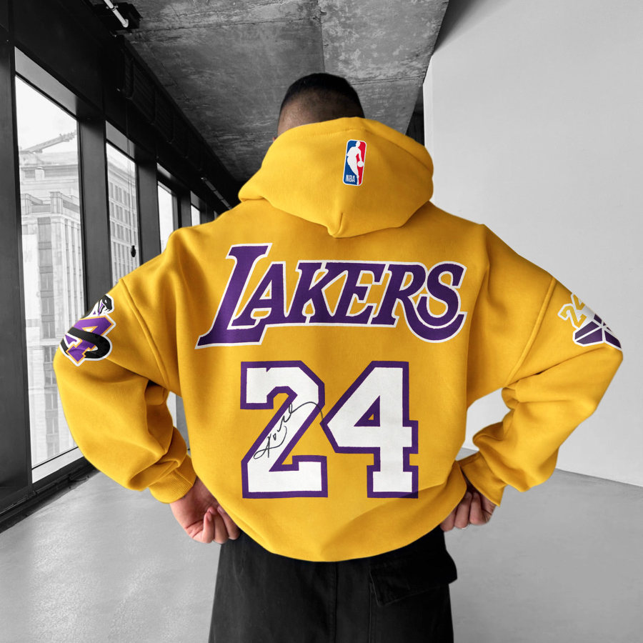 

Oversized Street Style Basketball Print Hoodie Number 24 Hoodie