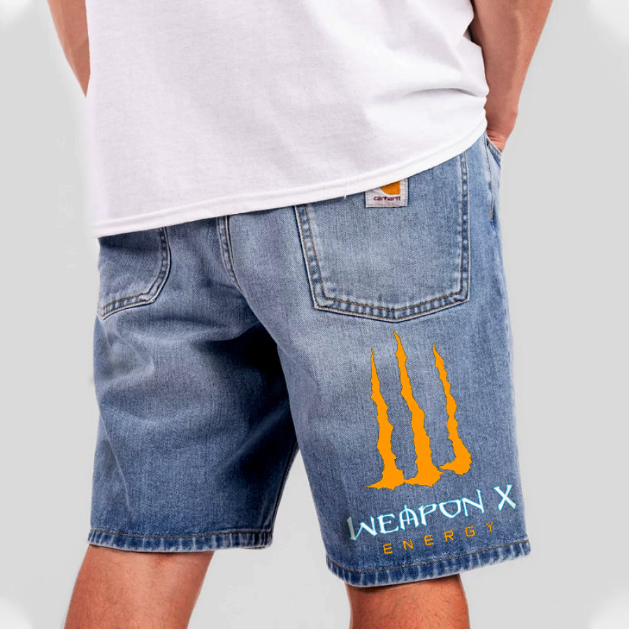 

Lässige Street-Jeansshorts Von Monster Energy Mit Mehreren Taschen Für Herren