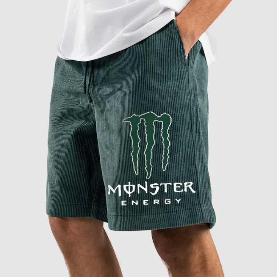 

Cord-Boardshorts Für Herren Mit Monster-Energy-Print Freizeithose