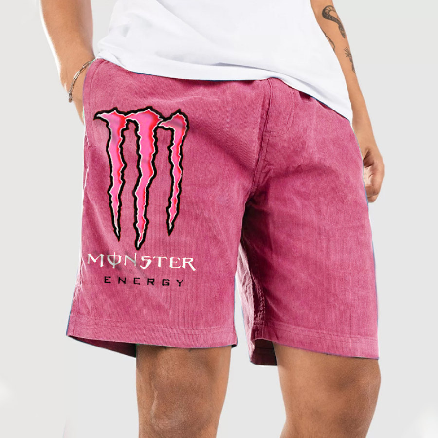 

Мужские вельветовые шорты для плавания Monster Energy повседневные брюки с принтом