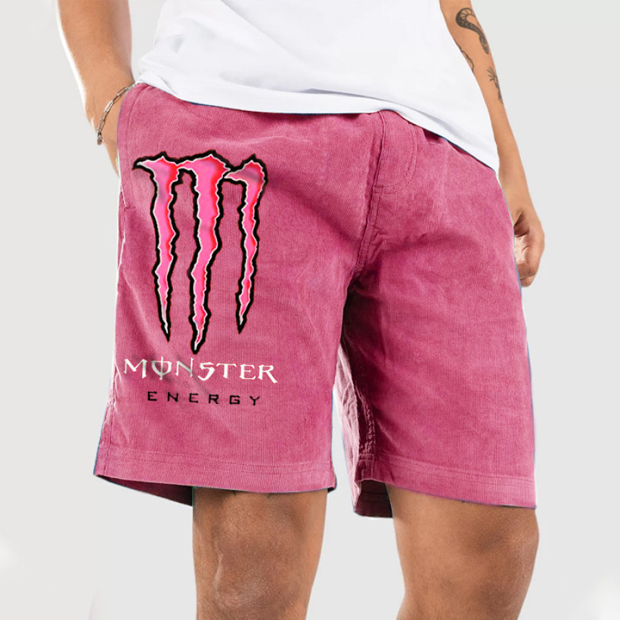 

Short De Bain En Velours Côtelé Pour Hommes Pantalon Décontracté à Imprimé Monster Energy