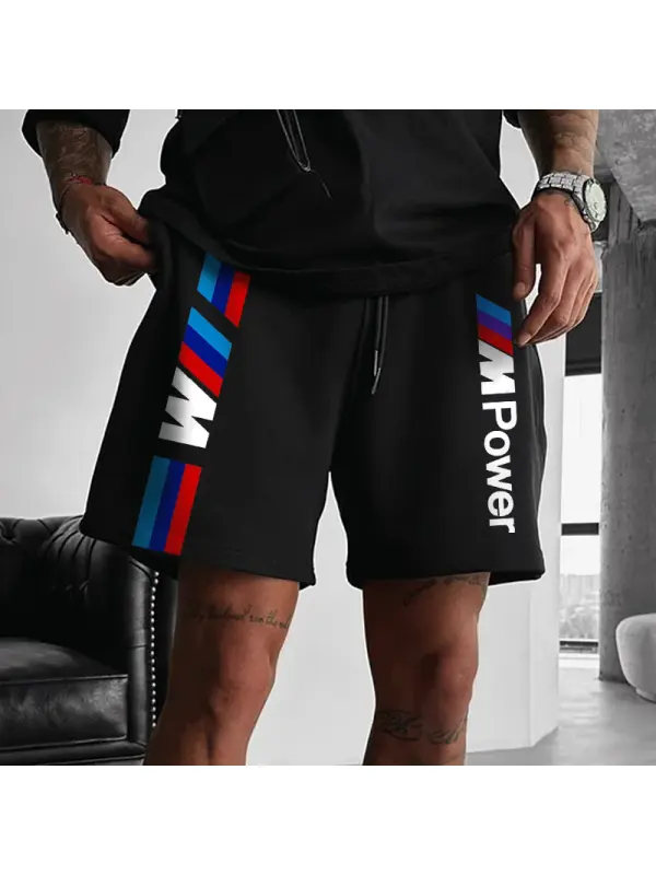 Oversized Racing Power Print Shorts - Spiretime.com 