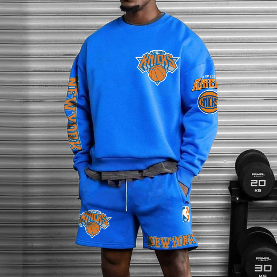 

Traje Extragrande Con Pantalones Cortos Y Sudadera Con Capucha Del Equipo NBA NEW YORK KNICKS Para Hombre