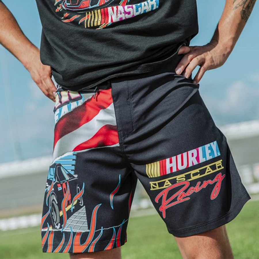 

Herren-Boardshorts Mit Racing-Print 20 Zoll