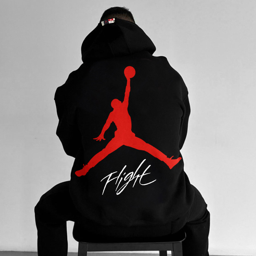 

Übergroßer Kapuzenpullover Mit Street-Style-Basketball-Print