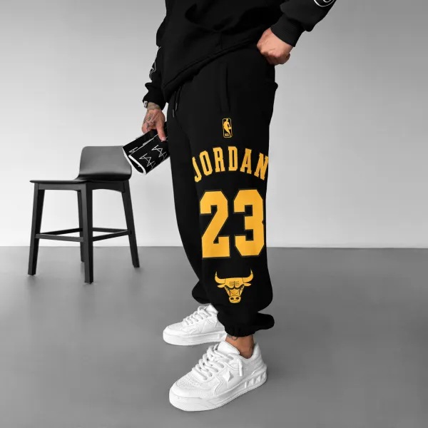 Men's Oversized Street Style Basketball Print Sweatpants - Cotosen.com
