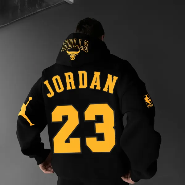 Oversized Street Style Basketball Print Hoodie Chicago 23 Hoodie - Dozenlive.com 