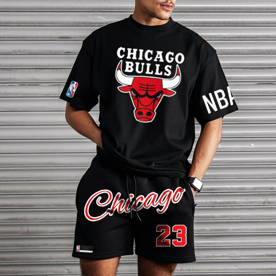 

Costume Surdimensionné à Manches Courtes NBA Chicago Bulls Pour Hommes