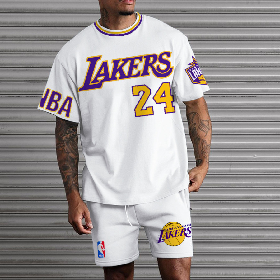 

Costume Surdimensionné De Basket-ball NBA Laker à Manches Courtes Pour Hommes