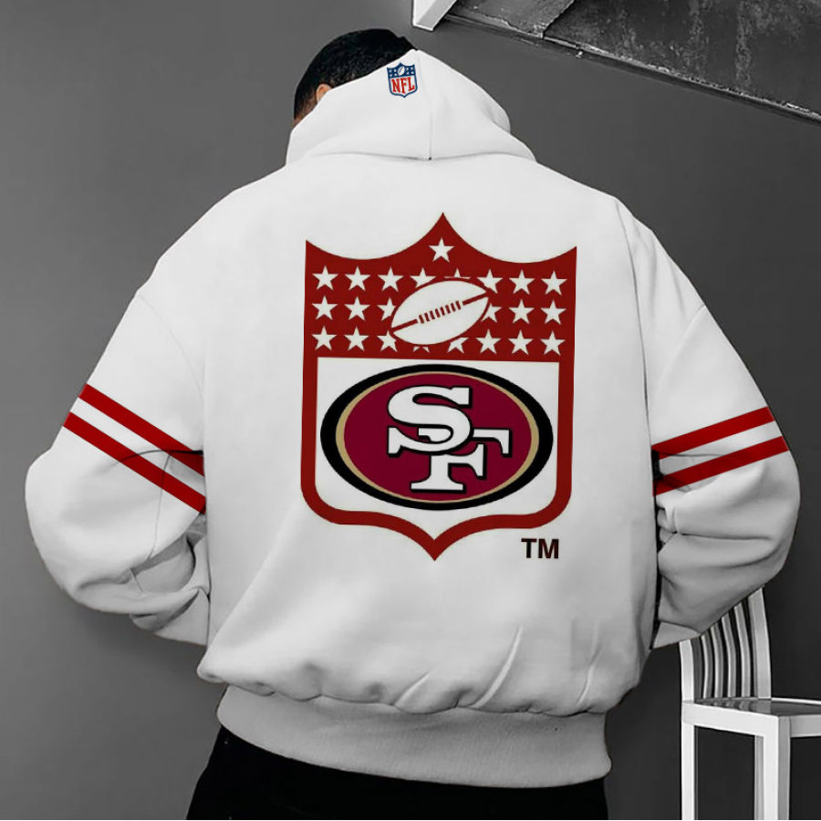 

Sweat à Capuche Surdimensionné Décontracté à Imprimé NFL Des San Francisco 49ers Pour Hommes