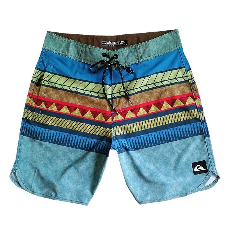 

Quiksilver 18" Boardshorts Für Herren Mit Ethnischem Musterdruck Gespleißten Kordelzug-Surfshorts