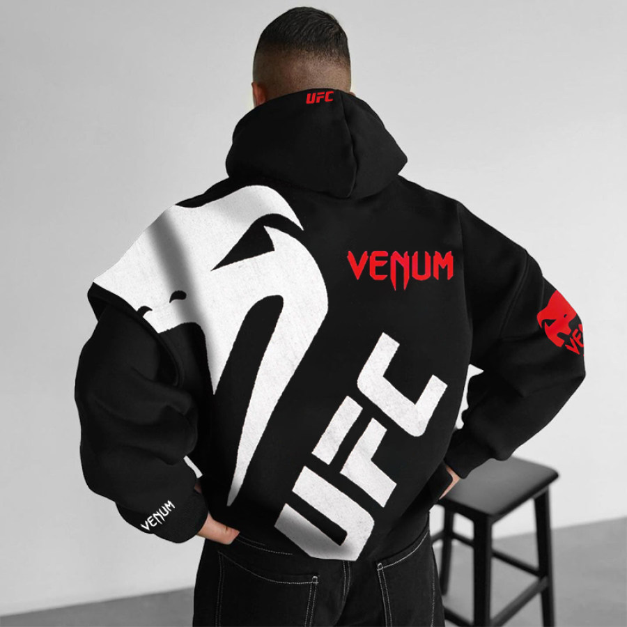 

Unisex Oversized UFC Printed Hooded Casual Sweatshirt