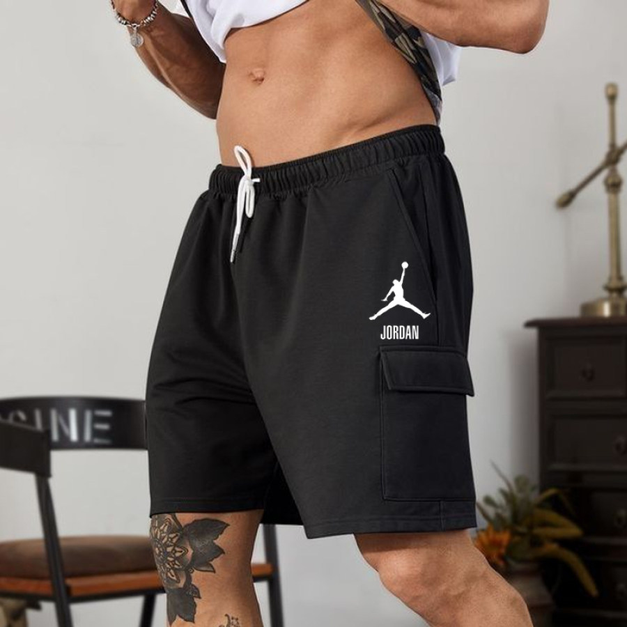 

Herren-Sommershorts Mit Taschen Und Kordelzug Von Jordan Bedruckt