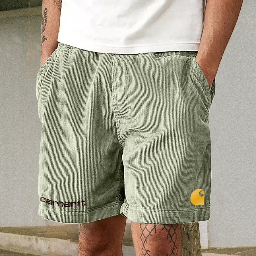 

Unisex Corduroy Link Script Surf Shorts