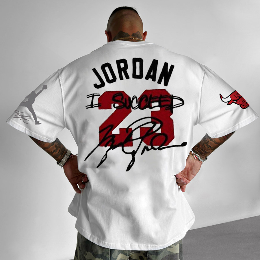 

Basketball Signature Letter Printed Loose T-shirt