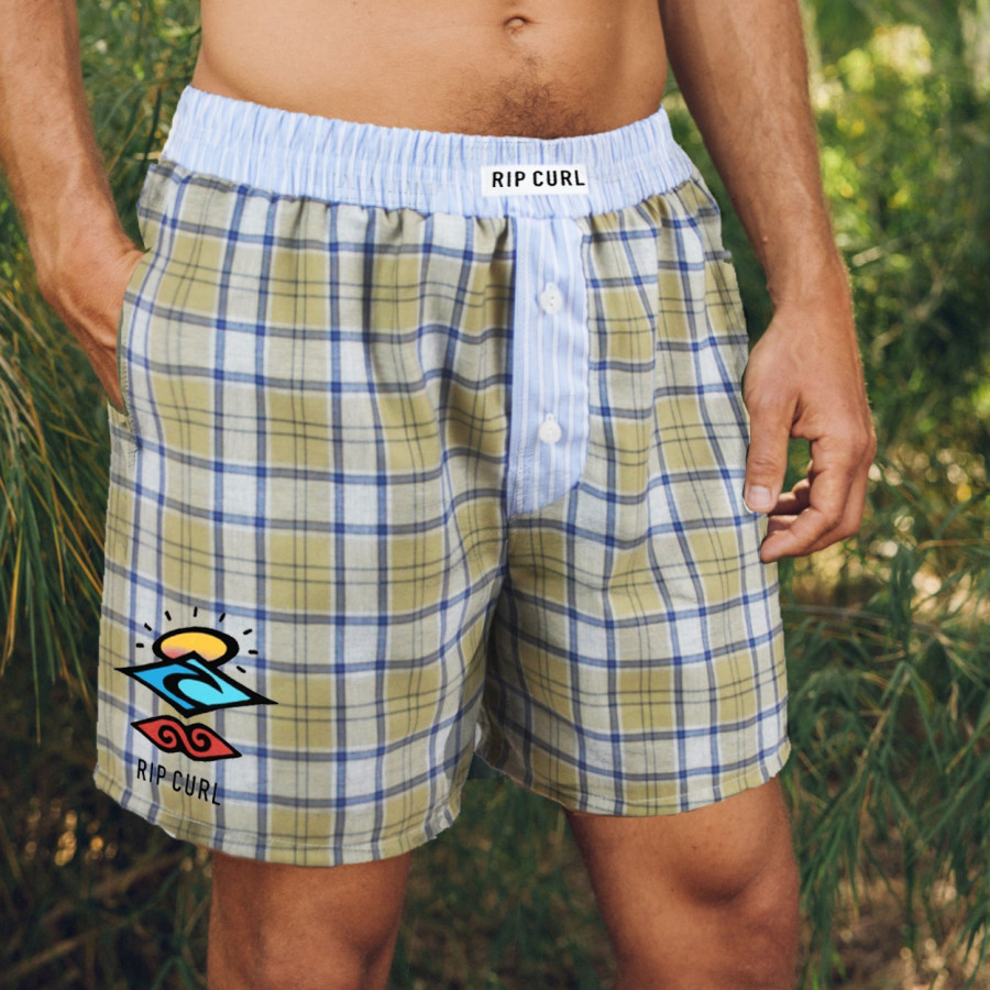 

Unisex Vintage Holiday Surf Quiksilver Plaid Shorts