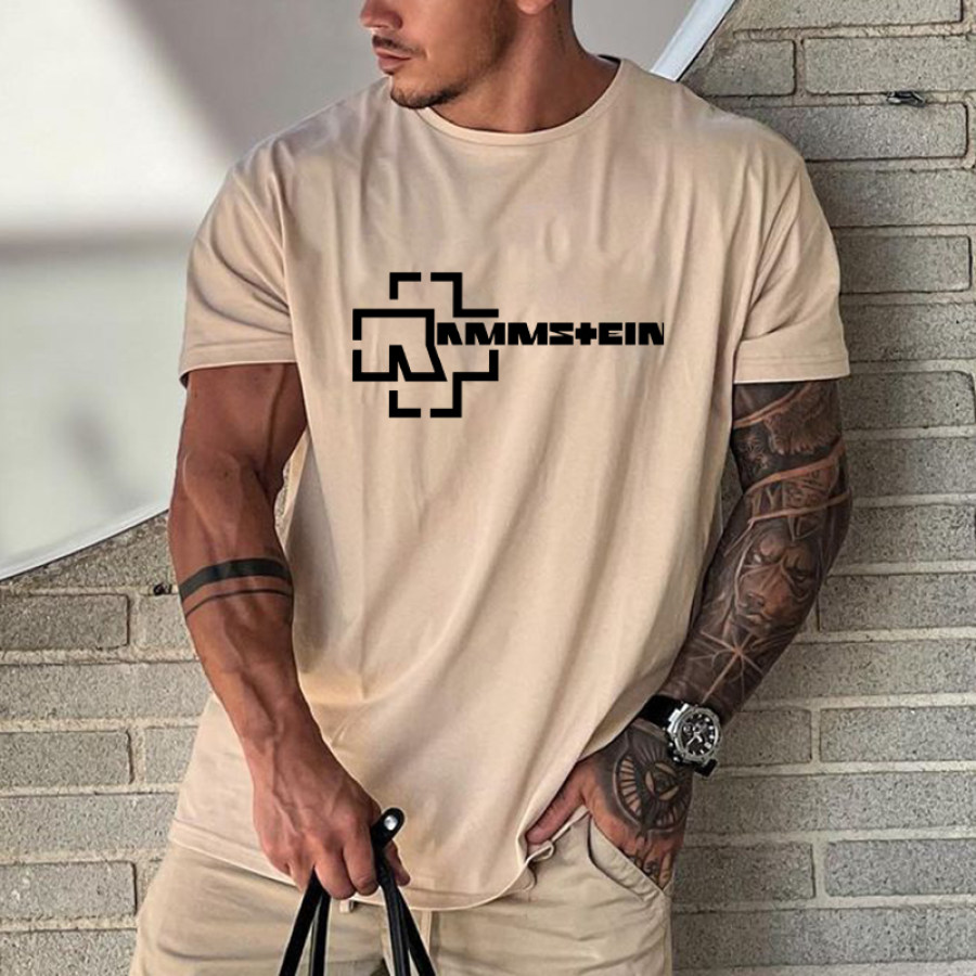 

Oversized Vintage Rammstein Band Printed Casual T-shirt