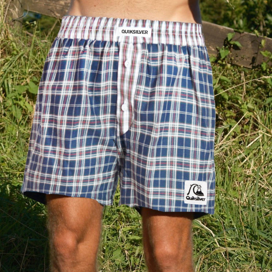 

Unisex Holiday Surf Quiksilver Patchwork Plaid Shorts