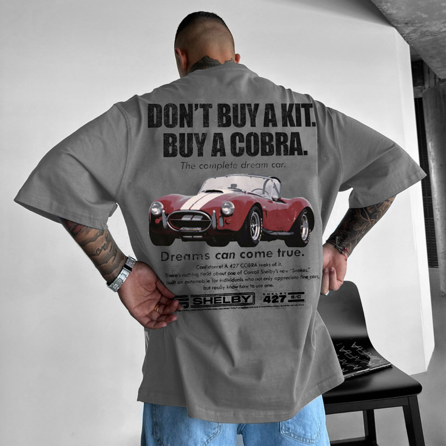 

Retro Car Letter Printed T-shirt