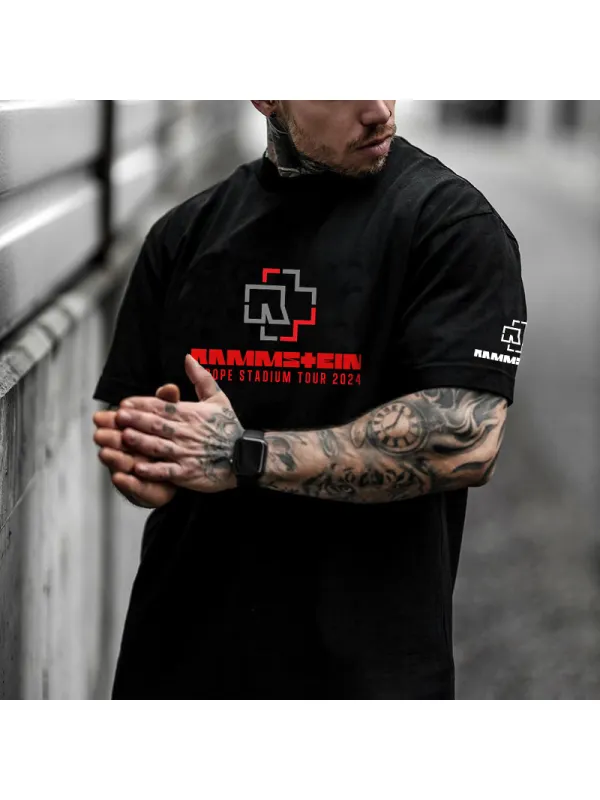 Oversized Rammstein Band Printed Casual T-shirt - Spiretime.com 