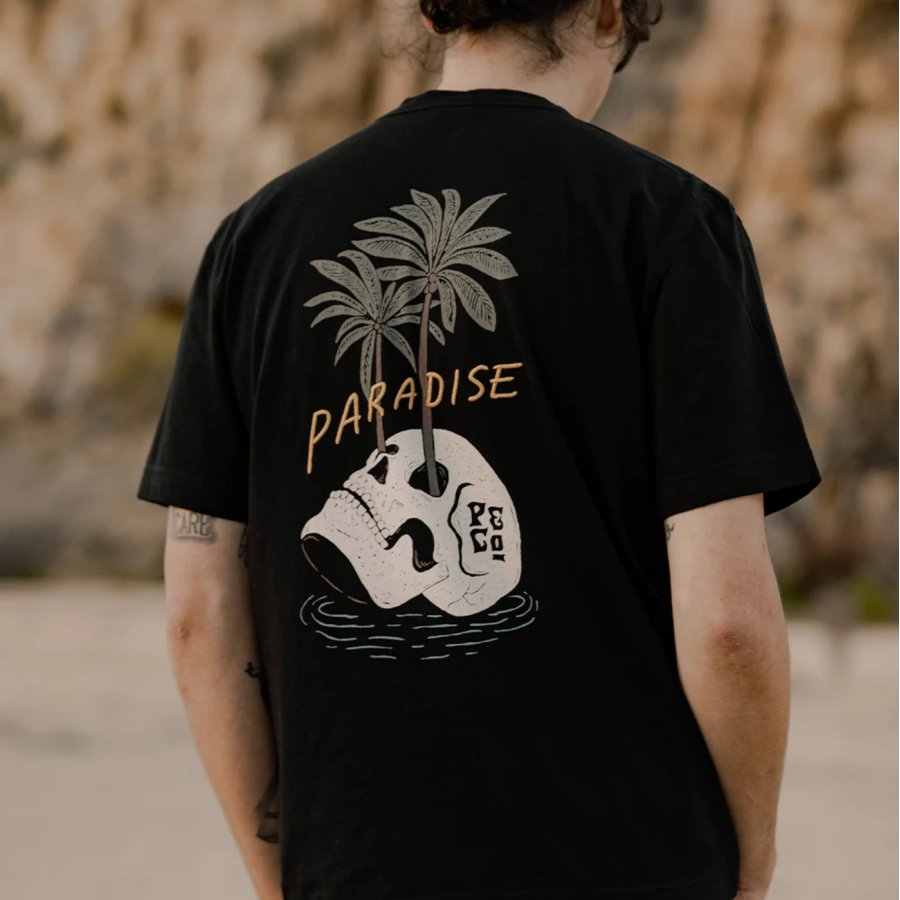 

Camiseta De Manga Corta De Surf Casual De Algodón Para Hombre Al Aire Libre