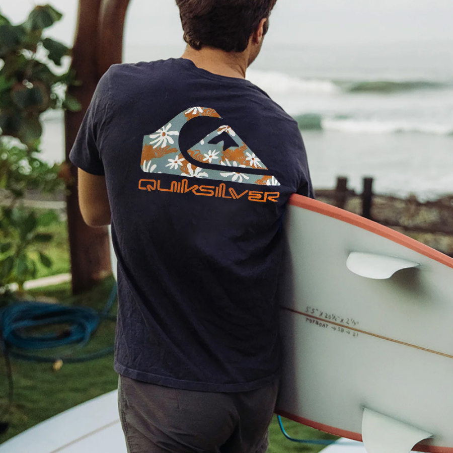 

T-shirt Da Uomo T-shirt Casual Per Vacanze Al Mare Con Stampa Surf Retrò