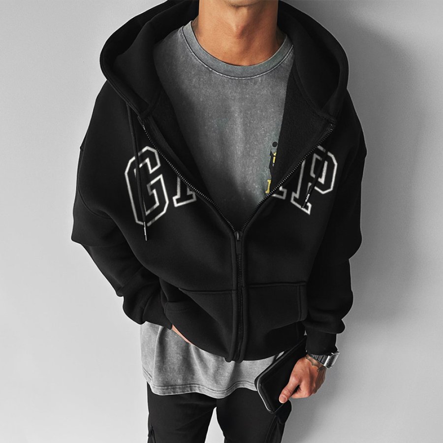 

Men's Simple Zipper Hoodie Jacket