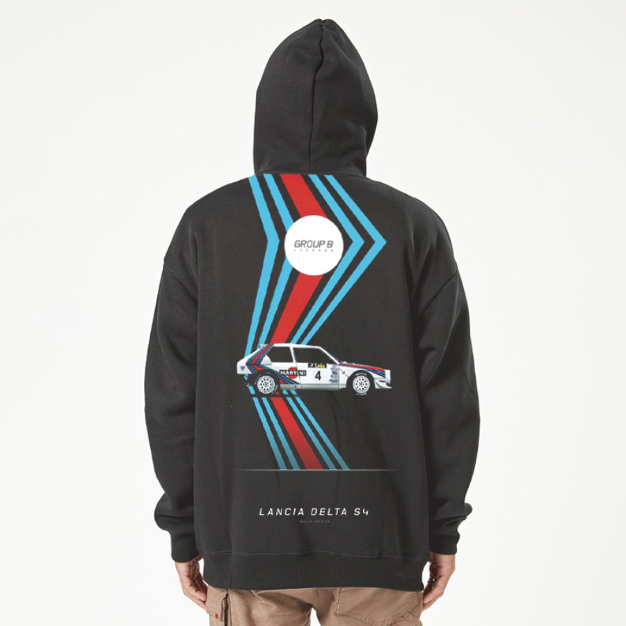 

Unisex Racing Print Casual Hooded Sweatshirt
