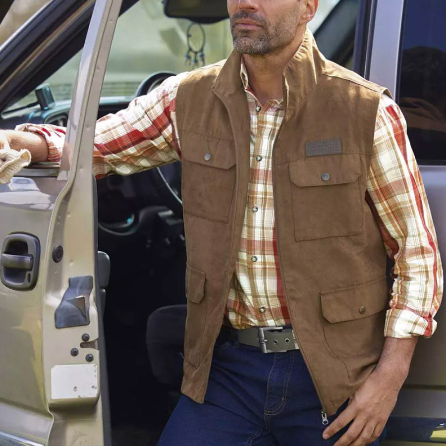 

Chaleco Para Hombre Western Yellowstone De Ante Sintético Con Cremallera Completa