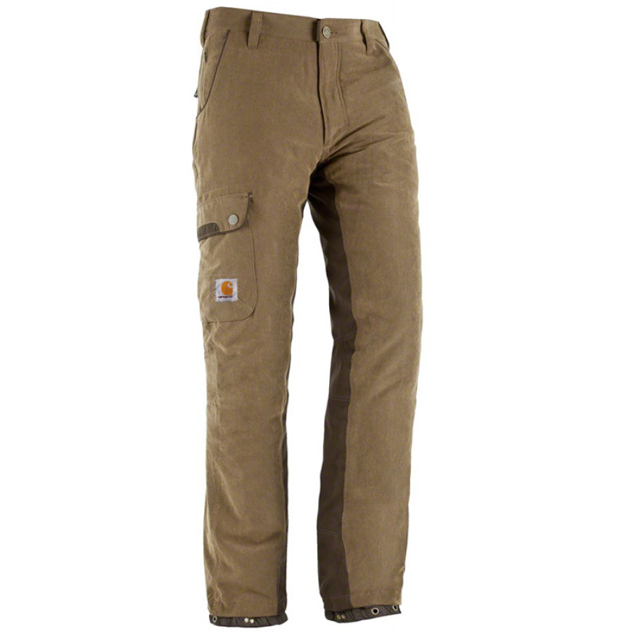 

Men's Casual Pants Outdoor Retro Colorblock Functional Pocket Trousers Khaki