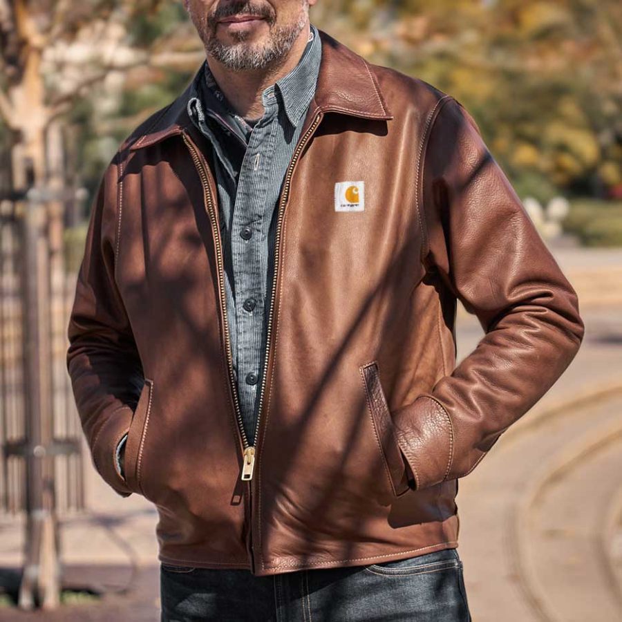 

Chaqueta Bomber Para Hombre Cuero Vintage Bolsillo Cuello De Solapa Ropa De Abrigo Al Aire Libre Marrón