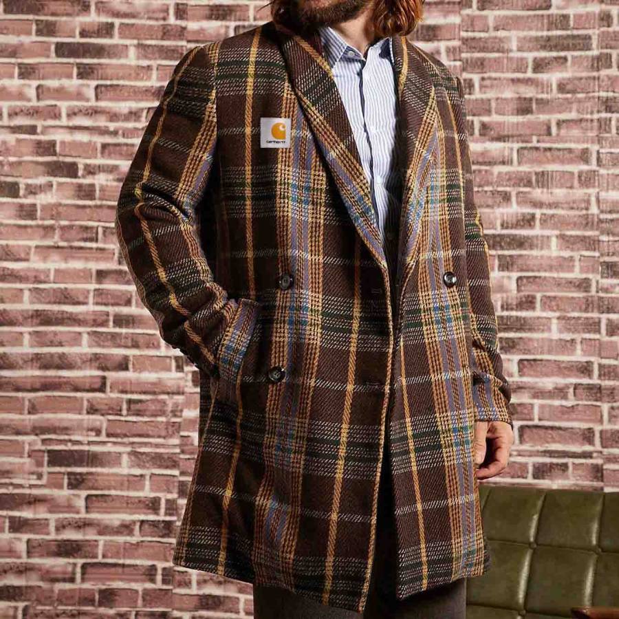 

Cappotto Da Uomo In Tweed Doppiopetto Scozzese Vintage