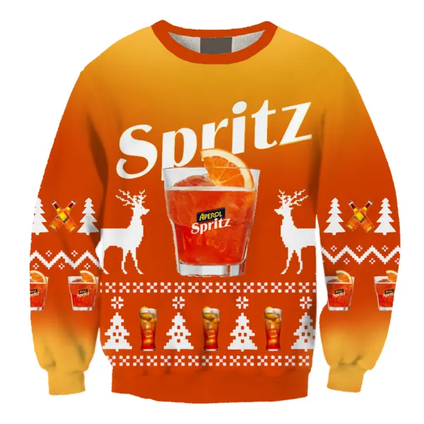 Unisex Aperol Spritz Ugly Christmas Sweater - Cotosen.com