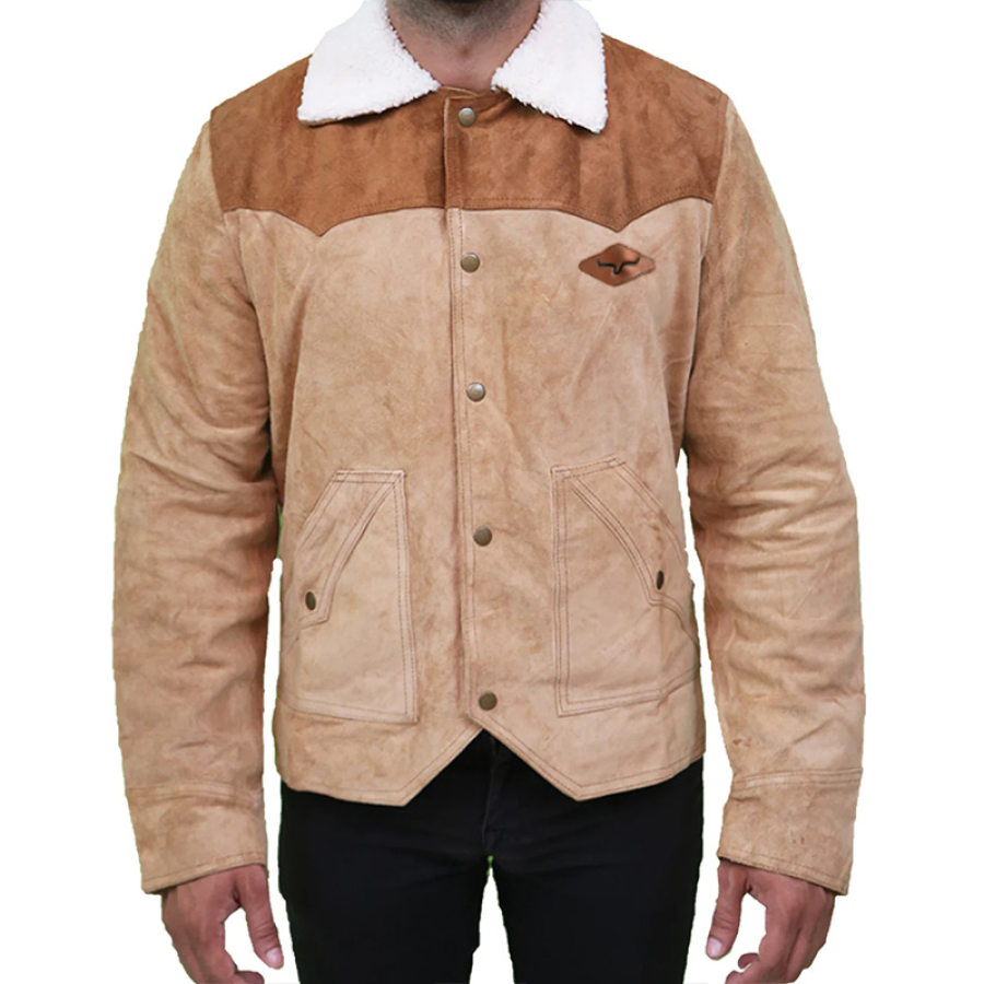 

Men's John Dutton Yellowstone Suede Leather Jacket