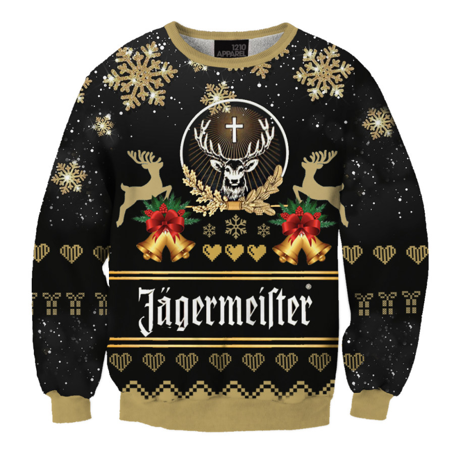 

Sudadera Fea Navideña Con Estampado 3D De Jagermeister Bell Unisex