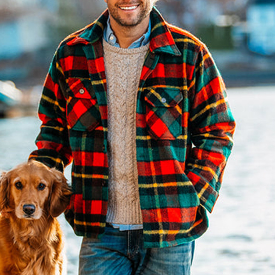 

Chaqueta Holgada A Cuadros Para Hombre