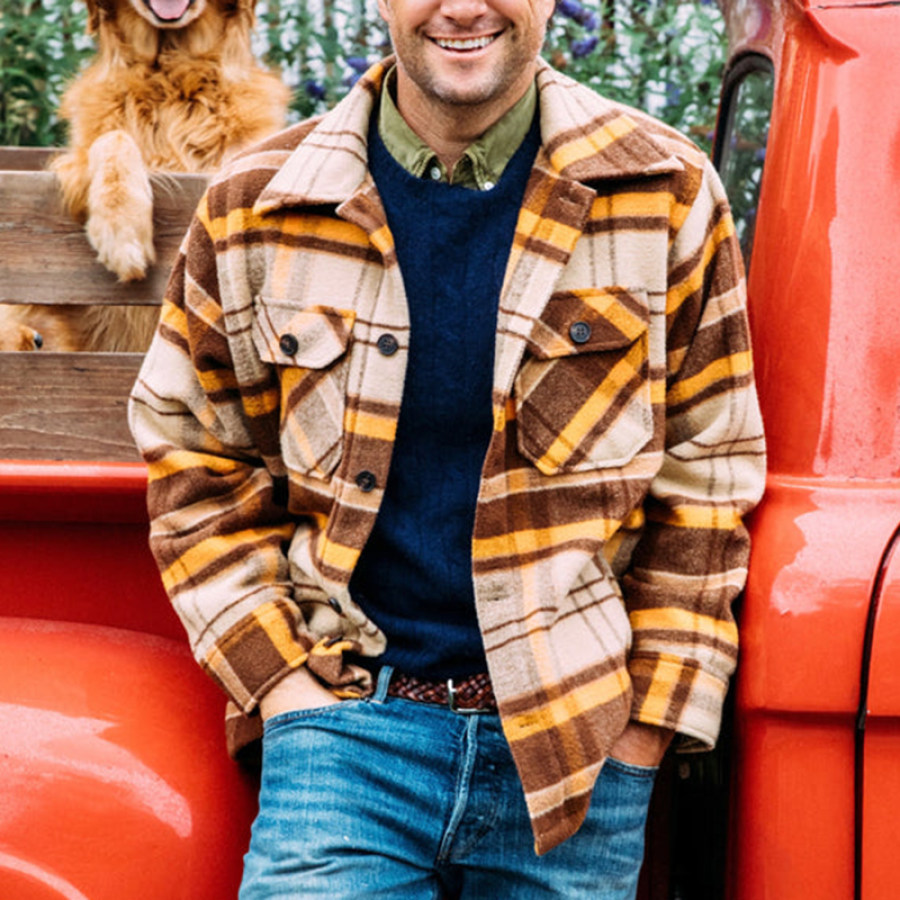 

Chaqueta A Cuadros Informal Para Hombre
