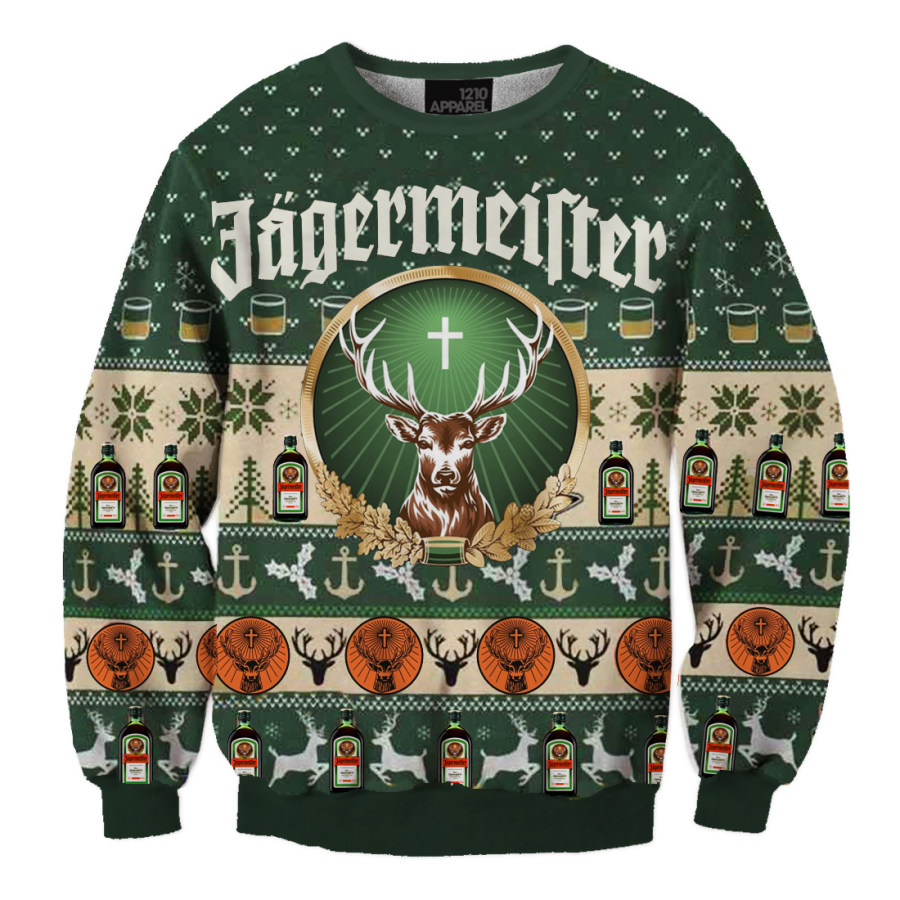 

Unisex Jägermeister 3D-gedrucktes Weihnachts-Sweatshirt