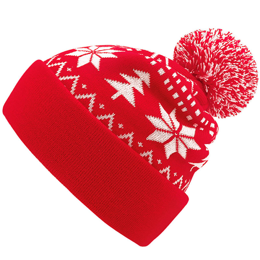 

Gorro De Punto Unisex Con Bolas De Pelo Navideño