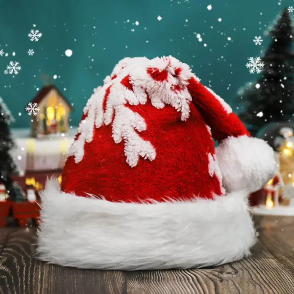 Snowflake Plus Fleece Christmas Hat - Cotosen.com