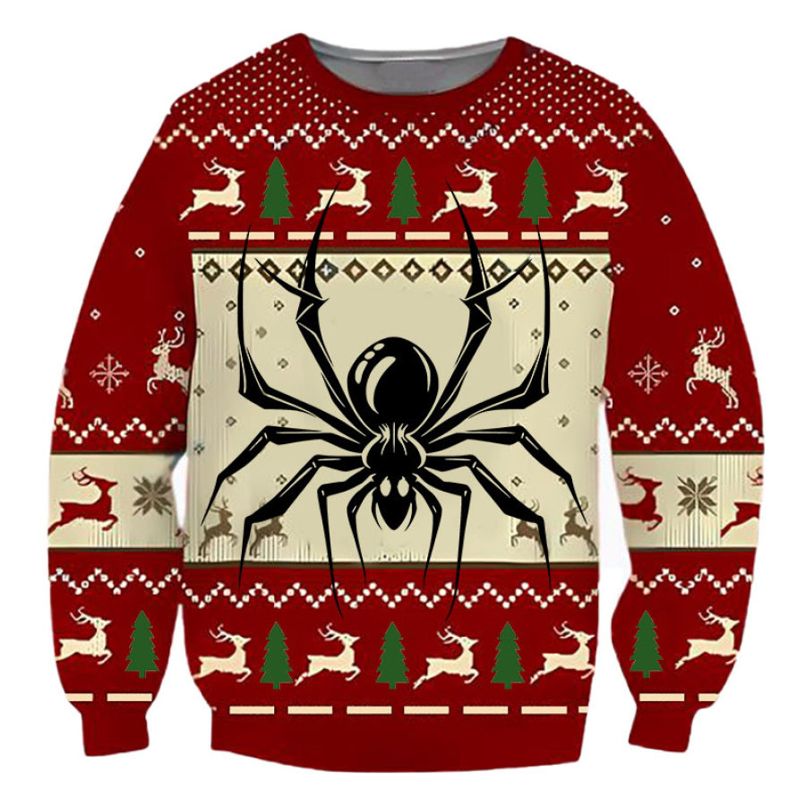 

Sudadera Navideña Fea Con Estampado De Araña En 3D Para Hombre