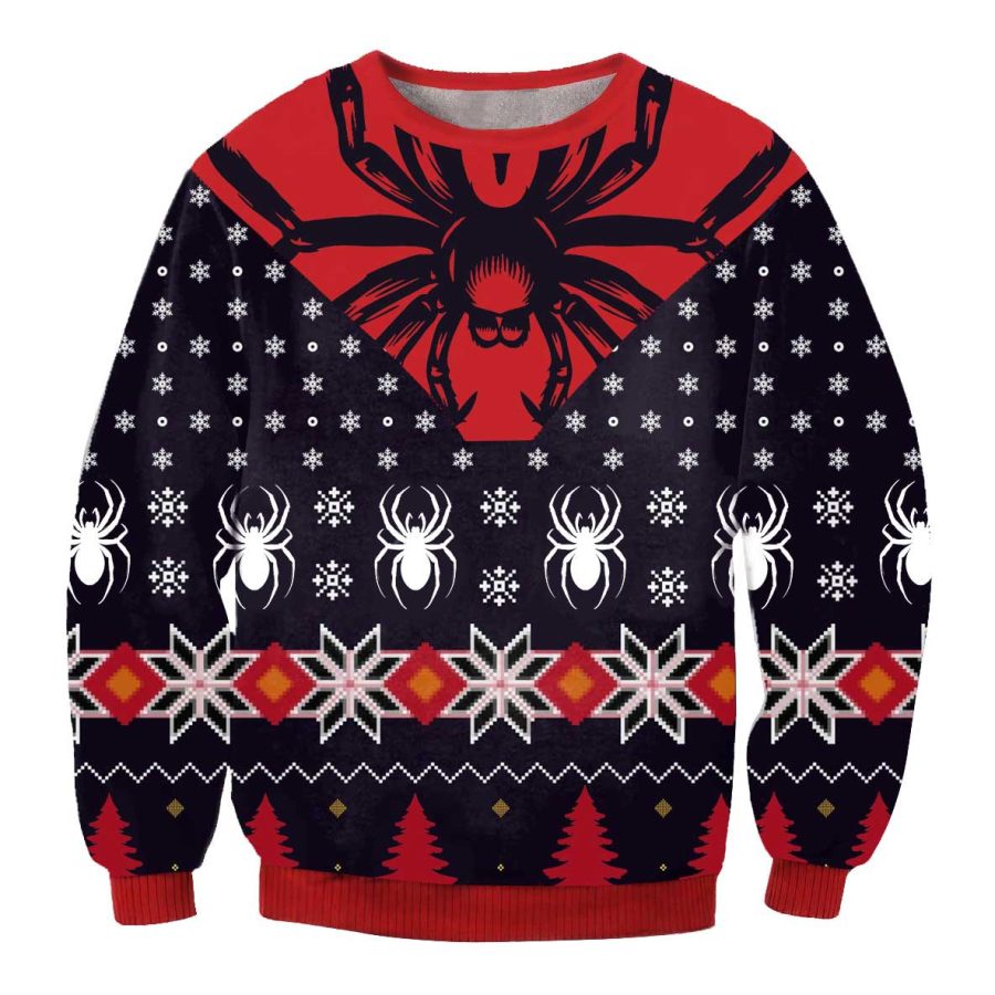 

Sudadera Navideña Fea Con Estampado 3D De Copo De Nieve Y Araña Para Hombre