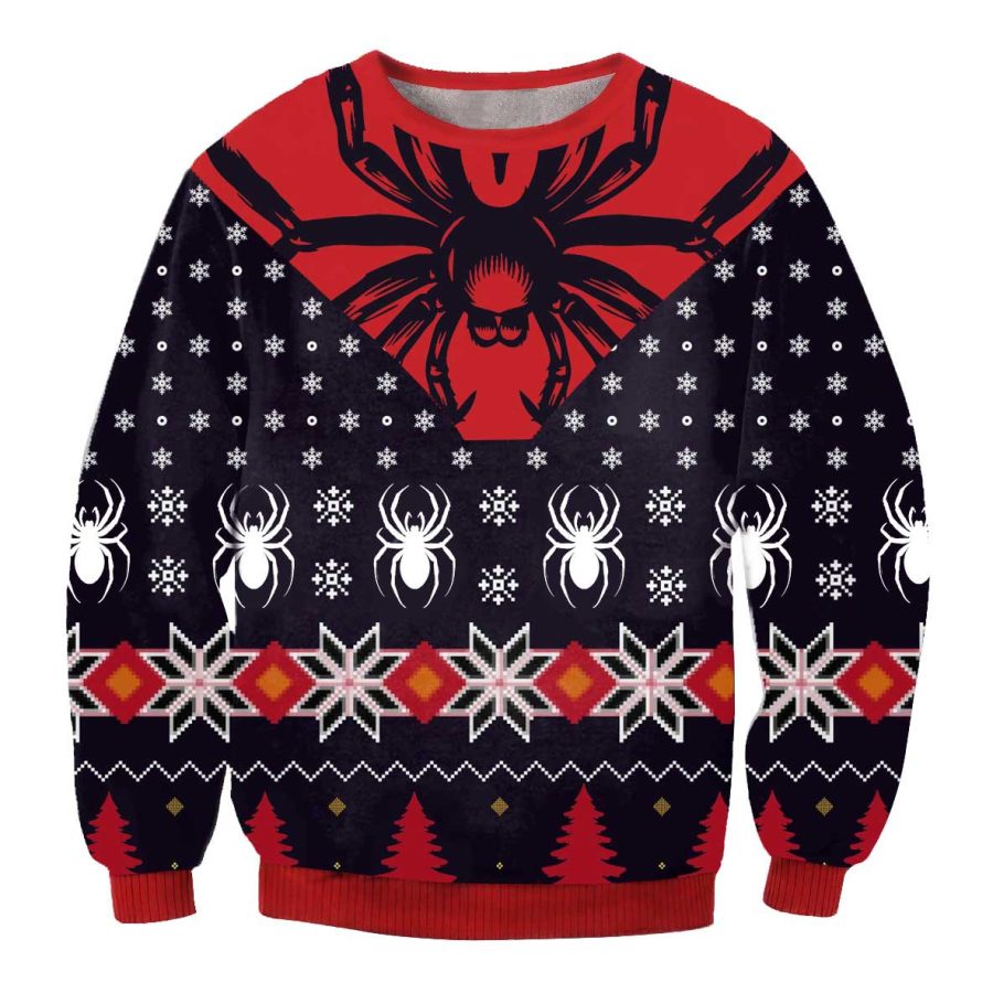 

Sweat-shirt à Col Rond Pour Hommes Imprimé 3D Spider Snowflake Laid De Noël