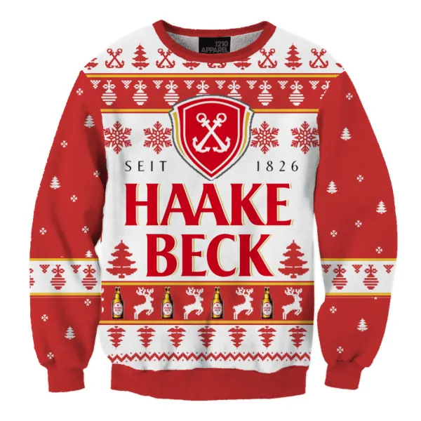 Unisex HAAKE BECK PILS 3D Print Christmas Sweatshirt - Cotosen.com